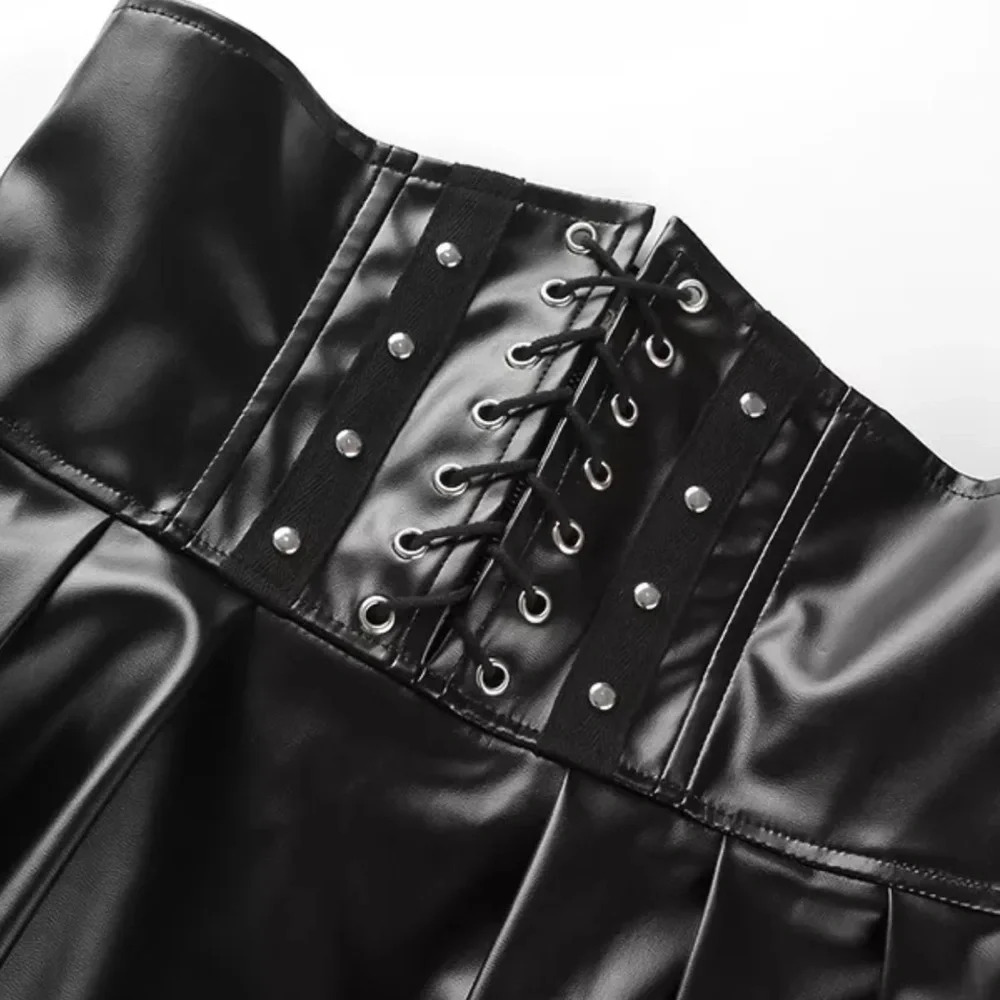 Gothic Halloween Collection Sexy Corset Tunic Leather High-rise Dress Skirt - Picture 7 of 9